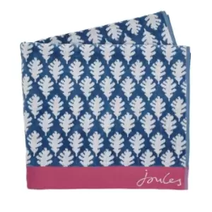 image of Joules Oak Leaf Cotton Towels - Blue