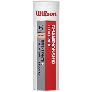 Image of Wilson Championship Badminton Shuttlecocks 78 (Fast Speed), White, One Size, 6 Pack