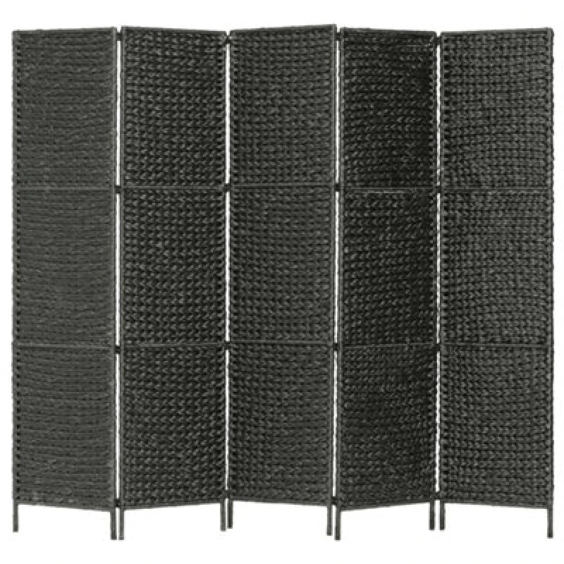 Image of VIDAXL 5-Panel Room Divider Black 193x160cm Water Hyacinth Vidaxl 247352
