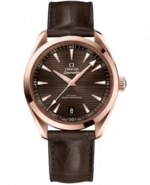 Image of Omega Seamaster Aqua Terra 150m Master Co-Axial Chronometer Brown Dial Brown Leather Strap Mens Watch 220.53.41.21.13.001 220.53.41.21.13.001