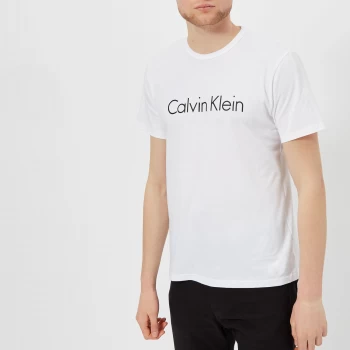 Image of Calvin Klein Mens Shorts Sleeve Crew Neck T-Shirt - White - S