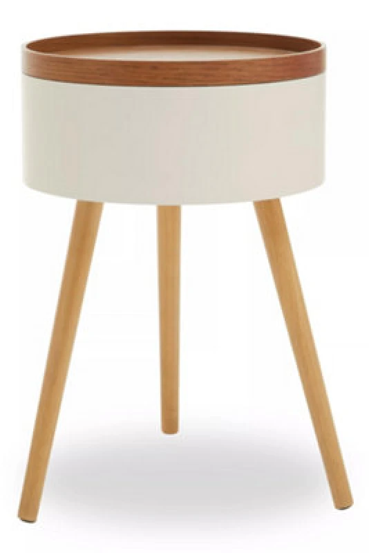 Image of Premier Housewares Versatile And Functional Storage Side Table, Elegant Bed Side Drawer, Stylish Legs of Small Lounge Tables Natural