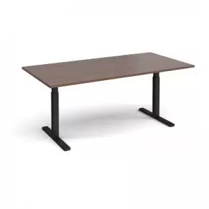 Image of Elev8 Touch boardroom table 2000mm x 1000mm - Black frame and walnut