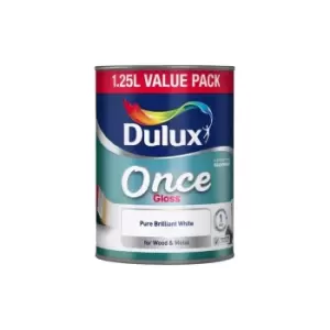 Image of Dulux Once Pure Brilliant White Gloss Paint 1.25L