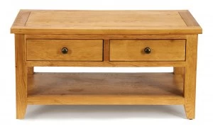 image of Linea Astoria Coffee Table with 2 Drawers White