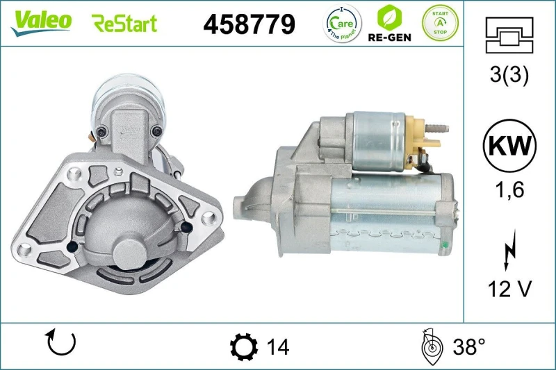 Image of Starter motor VALEO 458779