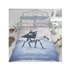 image of Christmas Bedding Santa's Coming to Town Duvet Cover Set - King