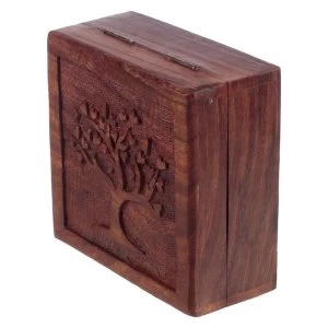 image of Sheesham Wood Tree of Life Trinket Box