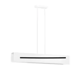 Image of Gentor White Bar Pendant Ceiling Light 3x E27