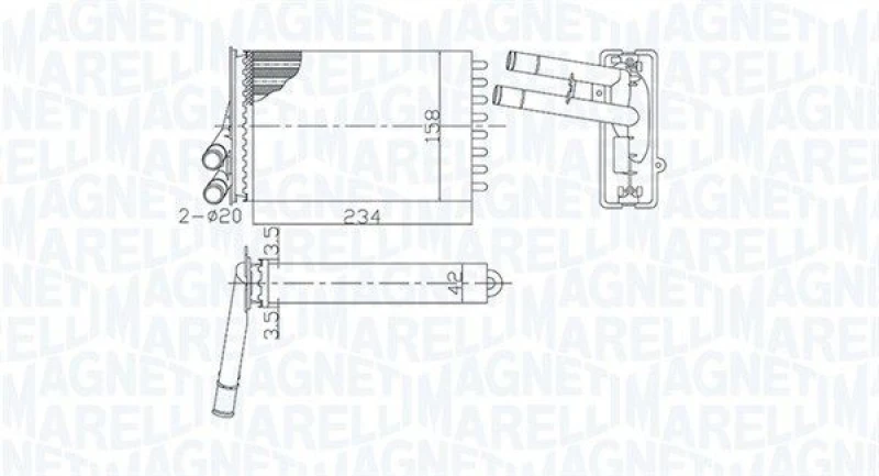 Image of MAGNETI MARELLI Heater matrix MAGNETI MARELLI 350218462000