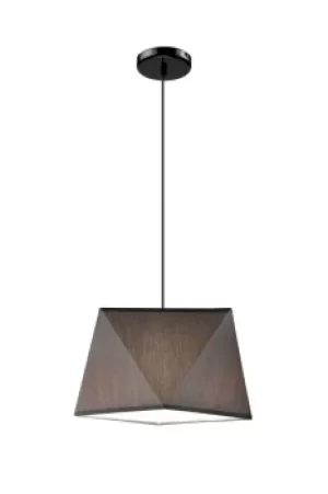 Image of Carla Dome Pendant Ceiling Lights, Fabric Shade Gray, 1x E27