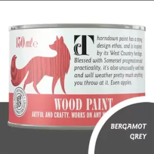Image of Thorndown Bergamot Grey Satin Interior and Exterior Wood Paint 150ml