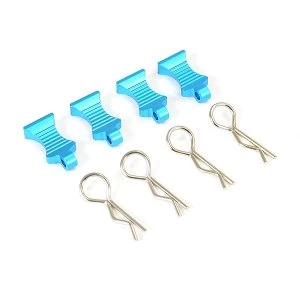 Image of Fastrax Pro Aluminium Easypull Tabs & Bodyclips (4Pc) - Blue
