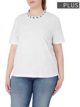 Calvin Klein Jeans Plus Size Logo Trim Short Sleeve T-Shirt - White