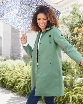 image of Cotton Traders Womens Singing-In-The-Rain Weatherproof Jacket in Green