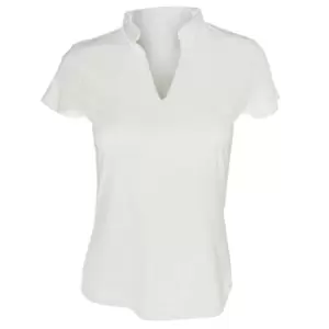 Image of Kustom Kit Ladies Corporate Short Sleeve V-Neck Mandarin Collar Top (16-18) (White)