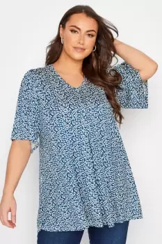 Image of Printed Pleat Front Top