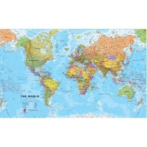 image of World political laminated 2018 Sheet map, rolled