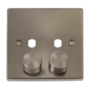 Image of Click Scolmore Deco 2 Gang 800W Max 2 Unfurnished Dimmer Plate and Knob - VPSC152PL