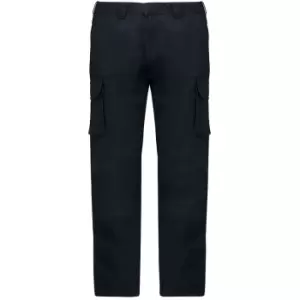 Kariban Adults Unisex Multi-Pocket Cargo Trousers (32R) (Black) - Black