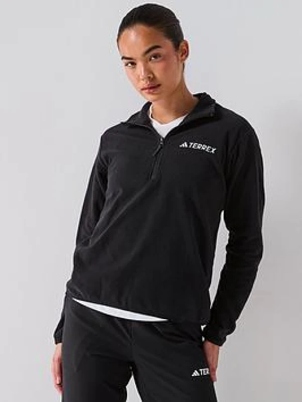 Image of Womens 1/2 zip fleece adidas Multi Essentials Noir Female S