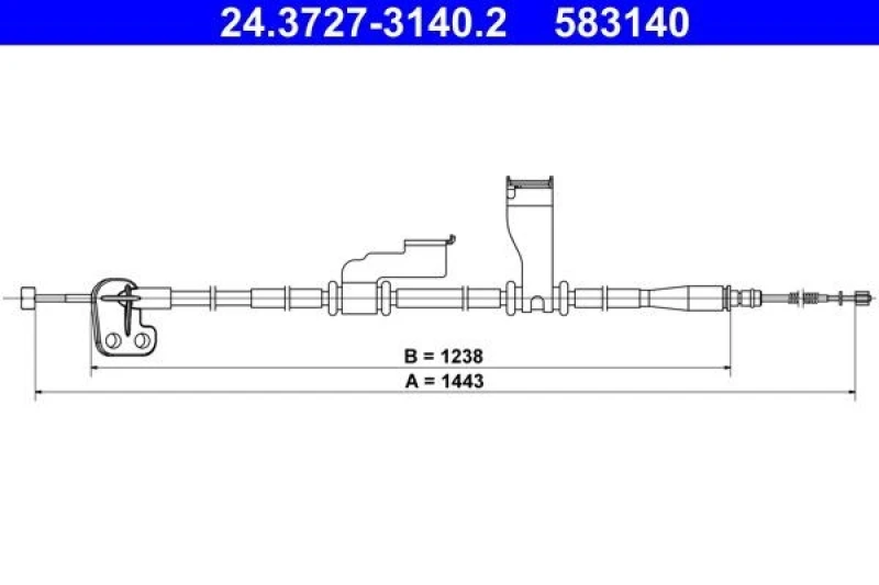 Image of Handbrake cable ATE 24.3727-3140.2