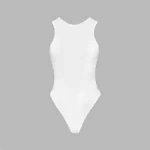 image of Missguided Recycled Plus Size Racer Neck Bodysuit - White