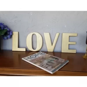 Image of Gold Love Gold Decorative Wooden Wall Accessory