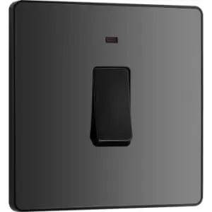 Image of BG Evolve Chrome ( Ins) 20A Switch, Double Pole With Power LED Indicator in Black Steel