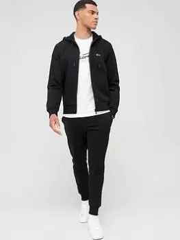 Image of Mens Lacoste Hooded Tracksuit Size 8 - 3XL Black