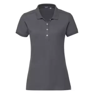 image of Russell Womens/Ladies Stretch Short Sleeve Polo Shirt (M) (Convoy Grey)