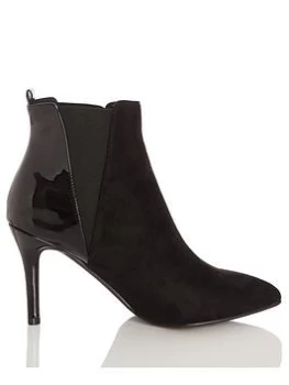 image of Quiz Faux Suede Ankle Boots - Black, Size 3, Women