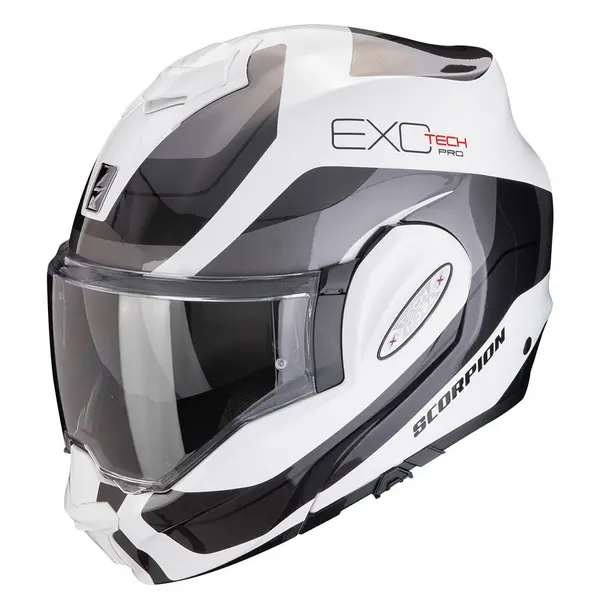 Image of Scorpion Exo-Tech Evo Pro Commuta White-Silver Modular Helmet Size S