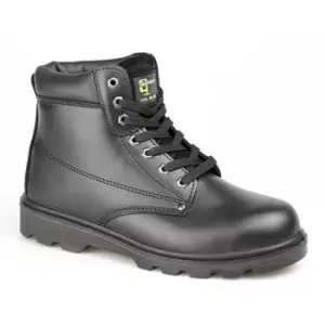 Image of Grafters Mens Padded Leather Safety Boots (10 UK) (Black) - Black
