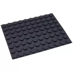 image of R-TECH 310035 Flat Round Rubber Feet 13.0 x 12.2 x 4.5 - Black - S...