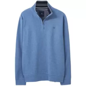 Image of Crew Clothing Mens Classic Half Zip Knit Sweater Atlantic Marl XXL
