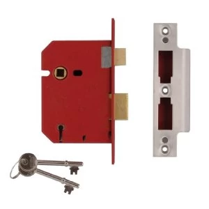 Image of Union 2201 5 Lever Mortice Sashlock Satin Chrome 65mm 2.5" Box