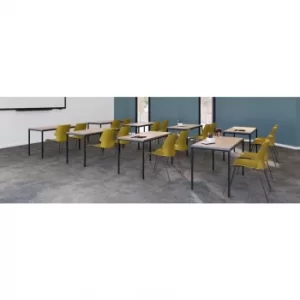 Image of Titan Table 600 X 600 X 760 Grey Top Black Frame