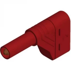 image of SKS Hirschmann LAS S W Straight blade safety plug Plug, right angle Pin diameter: 4mm Red