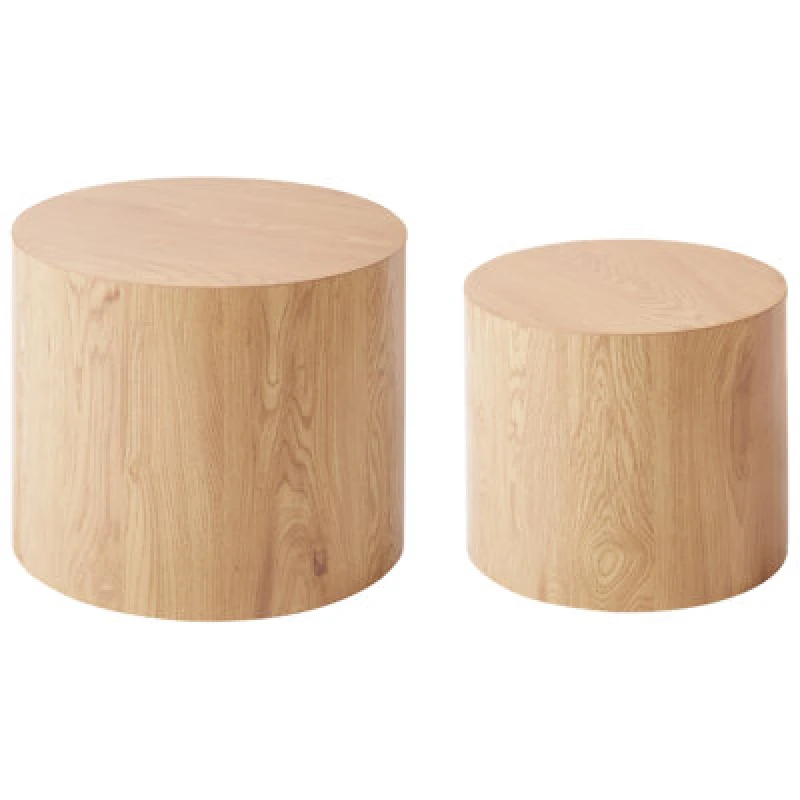 Image of Beliani Set Of 2 Coffee Tables Manti Light Brown