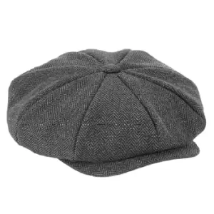 Image of Beechfield Unisex Adults Heritage Baker Boy Cap (S/M) (Charcoal Herringbone)