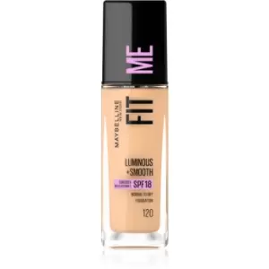 image of Maybelline Fit Me! liquid foundation with brightening and smoothing effect shade 120 Classic Ivory 30ml