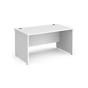 image of Dams International Rectangular Straight Desk with White MFC Top and Silver Frame Panel Legs Contract 25 1400 x 800 x 725mm