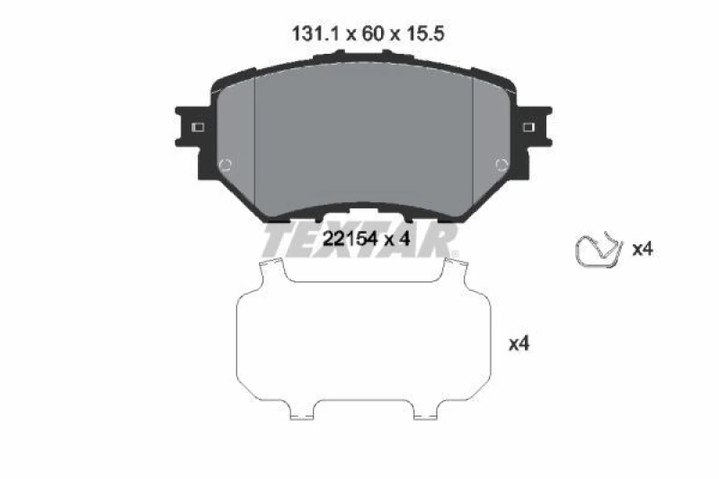 Image of Brake pad set TEXTAR 2215401