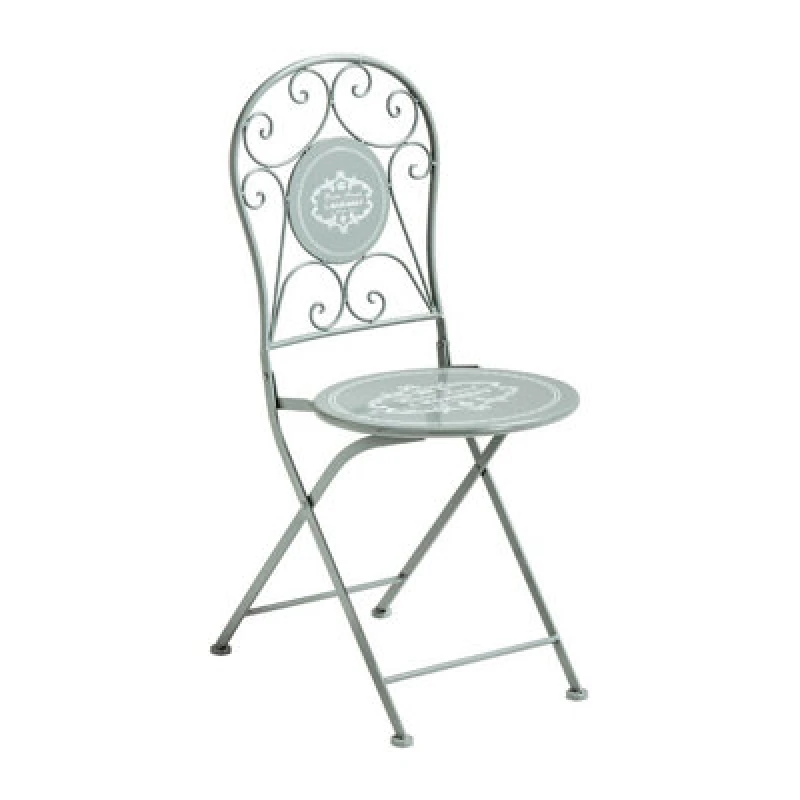 Image of Premier Housewares Grey Metal Chair, Exquisite Metal Dining Chair, Relaxing Footrest Metal Dining Chair Grey
