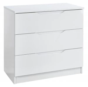 Image of Legato 3 Drawer Chest - White Gloss