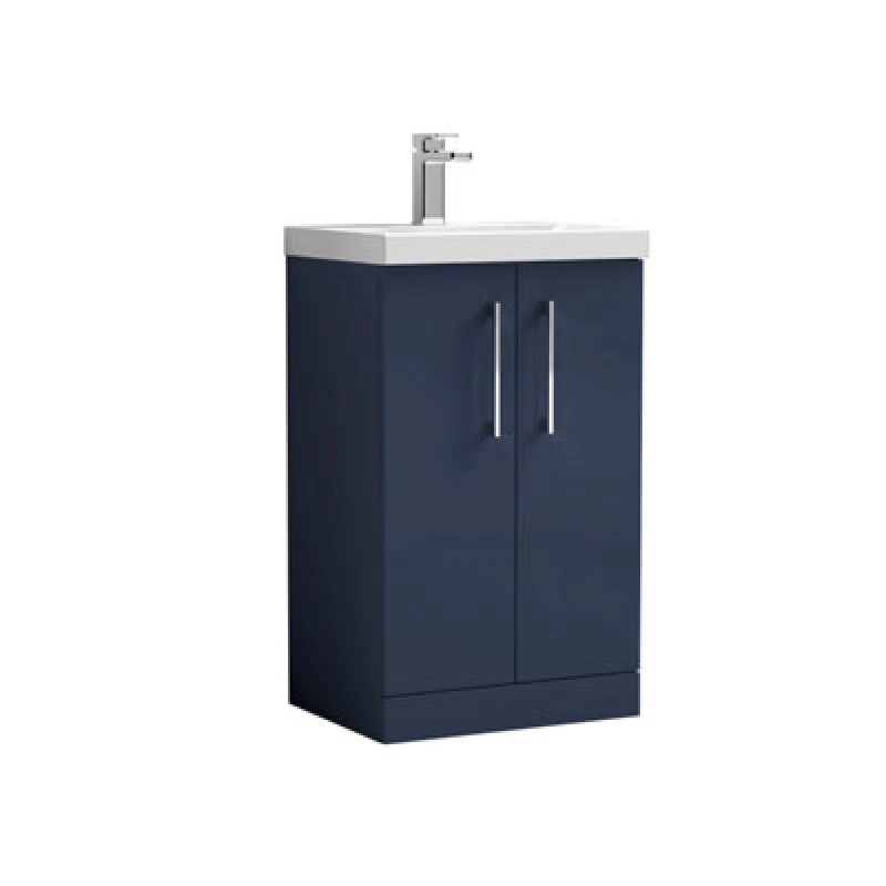 Image of NUIE Arno Floor Standing 2-Door Vanity Unit with Basin 1 500mm Wide - Midnight Blue - Nuie ARN2901A