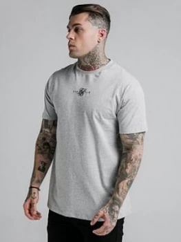 image of SikSilk Short Sleeve Basic Core T-Shirt - Grey Marl Size M Men