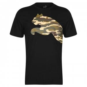 Puma Big Cat QT T Shirt Mens - Black/Camo