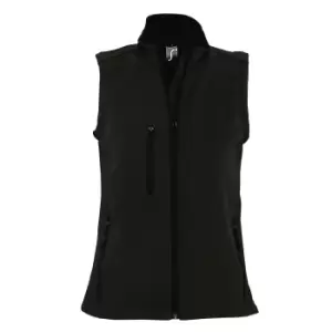 Image of SOLS Womens/Ladies Rallye Soft Shell Bodywarmer Jacket (M) (Black)